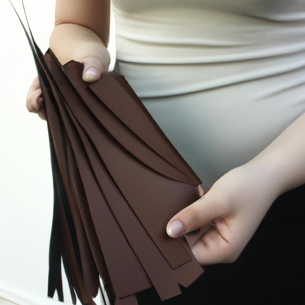 Person holding different lining materials